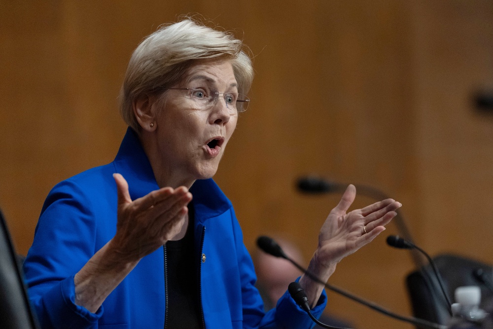 Democratic Sen. Elizabeth Warren of Massachusetts wrote, ‘Let's actually pass some meaningful regulations on AI to protect people,’ in response to Trump’s AI Force announcement (AP)