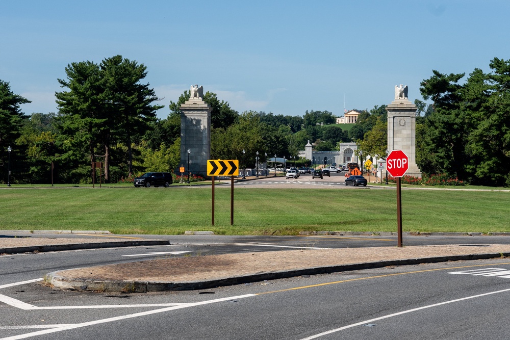 The site of Trump's planned 'triumphal arch' at Arlington National Cemetery (Reuters)