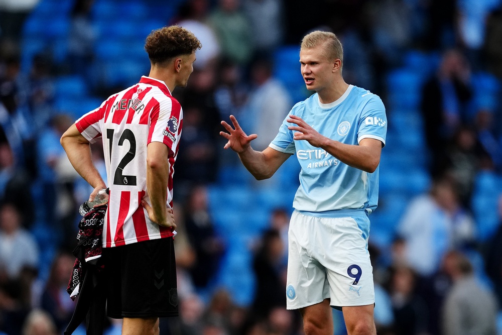 Man City looked potent in attack but fragile at the back (PA)
