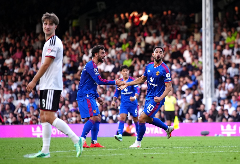 Matheus Cunha's goal earned United a point at Craven Cottage (PA)