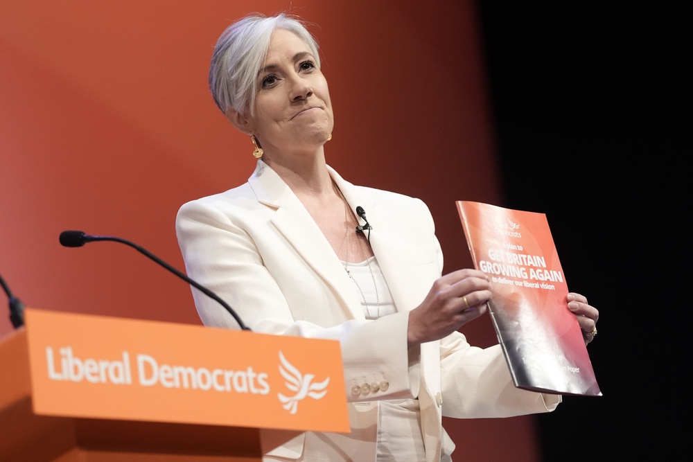 Deputy leader Daisy Cooper makes a speech during the Liberal Democrat Party conference (Stefan Rousseau/PA) (PA Wire)