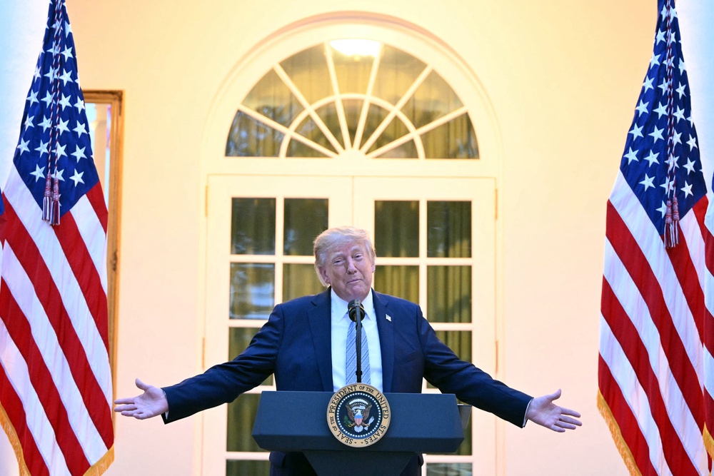 A file photo od Donald Trump outside the White House (AFP/Getty)