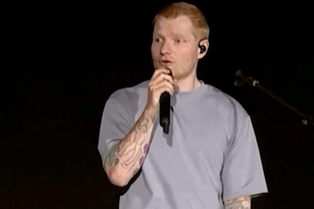 Ed Sheeran said he was ‘so sorry’ for disappointing fans onstage for the first time after the Macklemore controversy on September 19 (Reuters)
