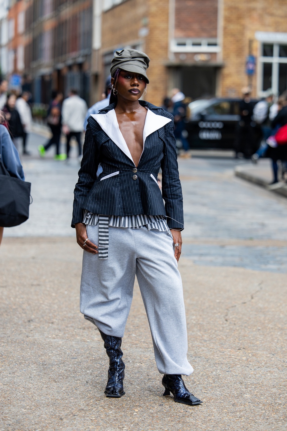 Hip to be square: shoes with a square-toe were the ultimate footwear item this season (Getty)