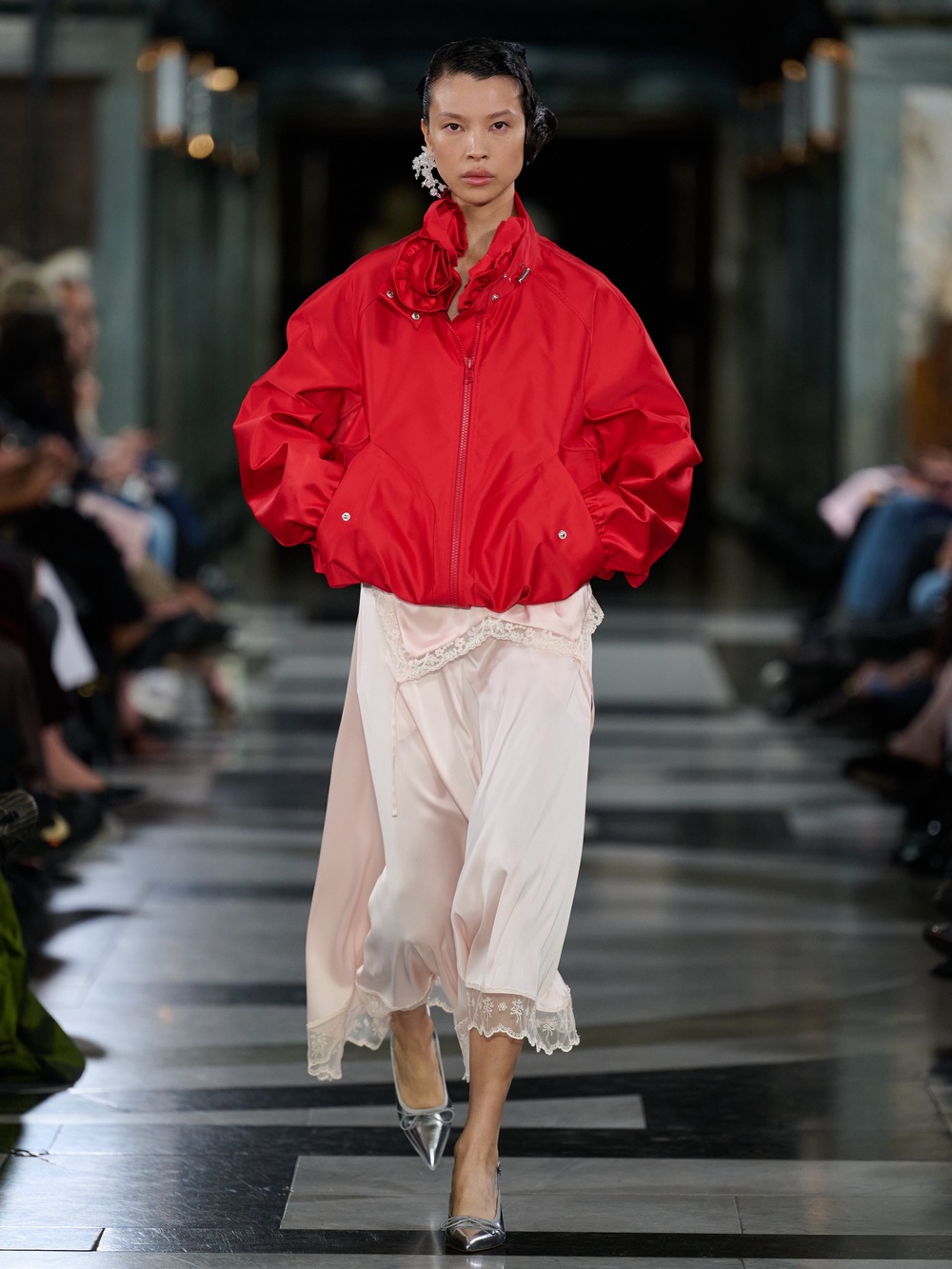 Scarlet bomber jackets at Simone Rocha (Ben Broomfield @photobenphoto)