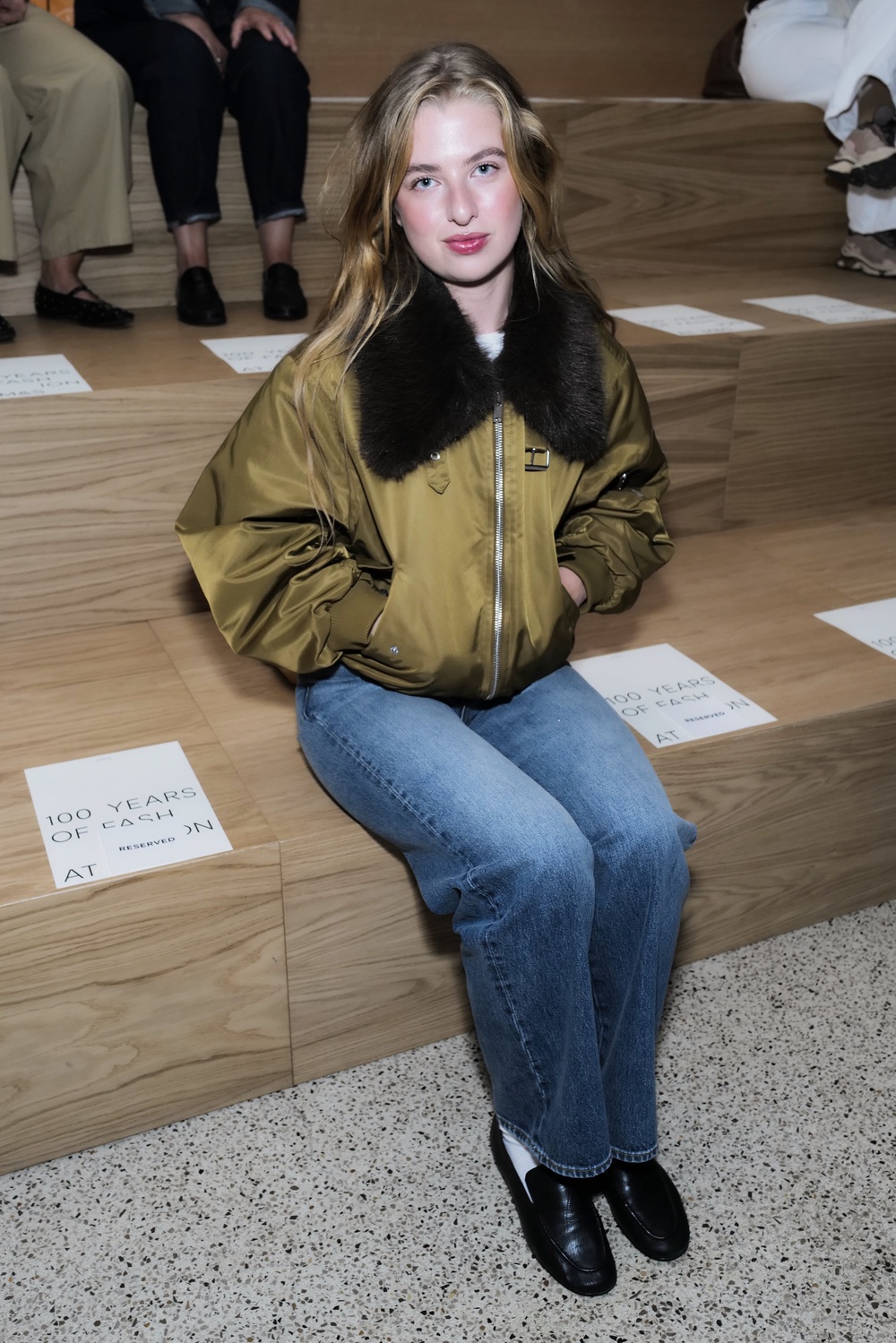 Anais Gallagher sporting a bare face on the front row at M&S (WireImage for M&S)