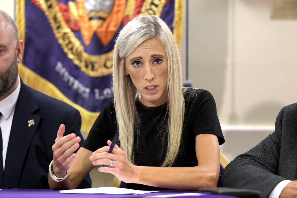 (left to right ) DUP MP Carla Lockhart, during a press conference at Carleton Street Orange Hall in Portadown, Co Armagh earlier this month. (PA) (PA Wire)