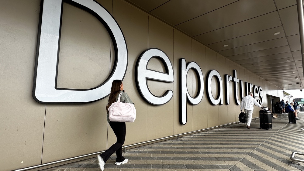 Passengers at Belfast International Airport, Co Antrim, following disruption to flights (Liam McBurney/PA) (PA Wire)