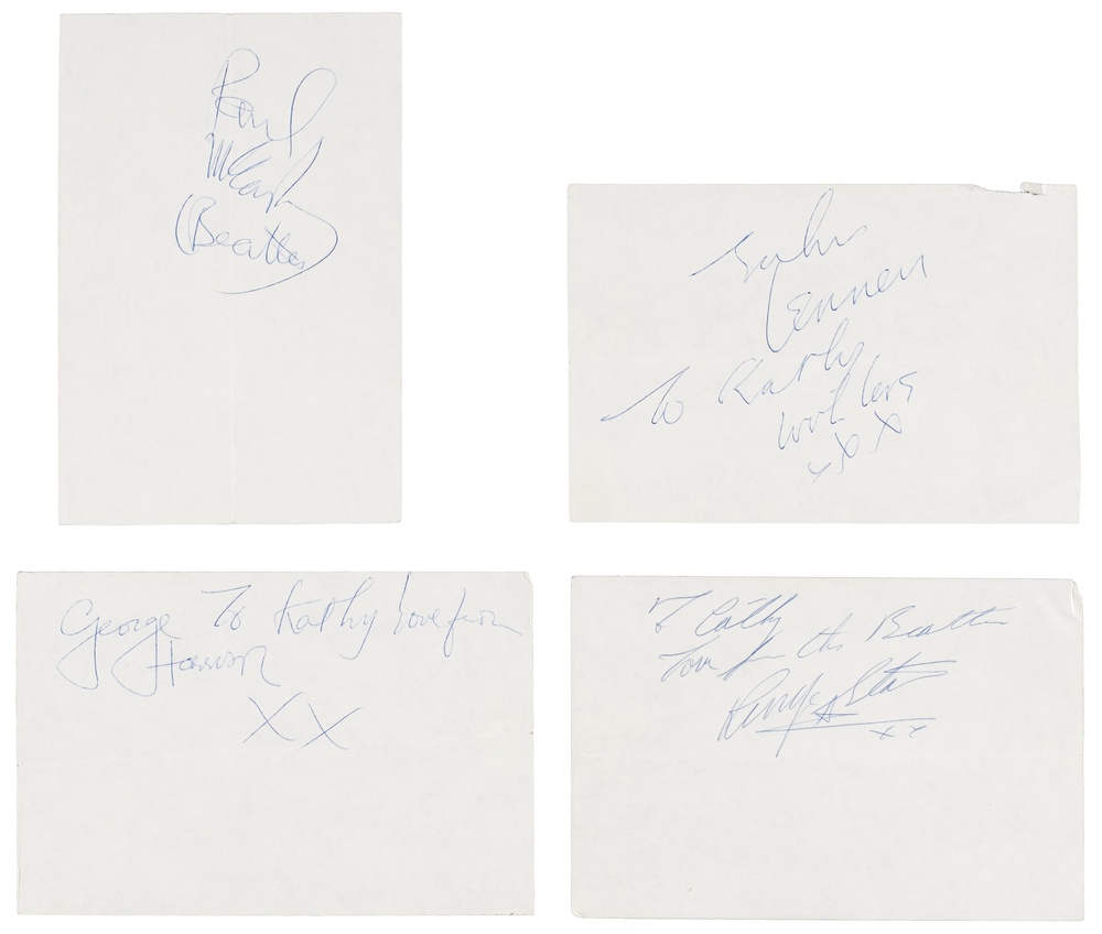 Salt is also selling autographs addressed to “Kathy” from the Beatles (Dominic Winter auctioneers)