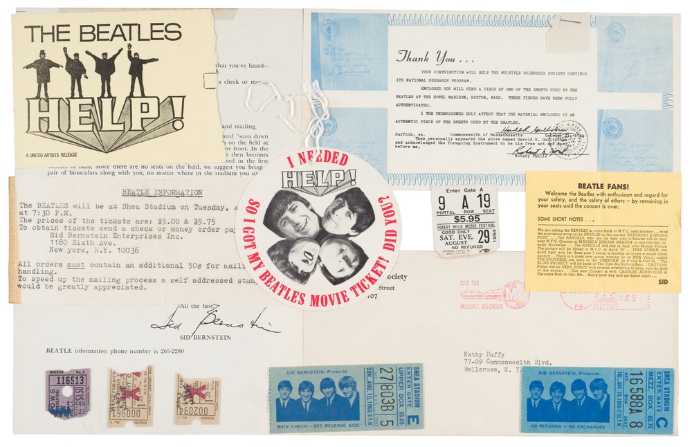 Salt has also kept other memorabilia, including ticket stubs for the group’s films and concerts she attended in the 1960s (Dominic Winter auctioneers)