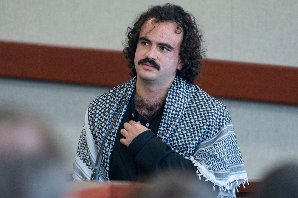 Tahseen Aliahmed testifies in court during Jason Eaton's trial (Glenn Russell/VTDigger via AP)
