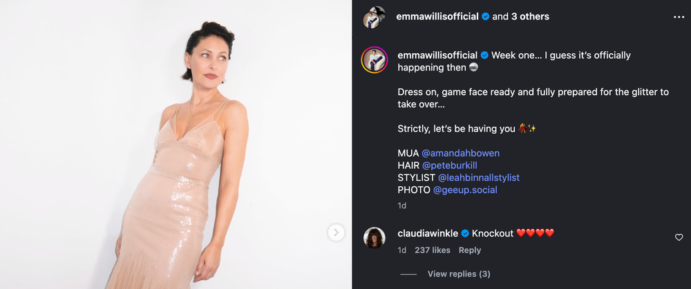 Claudia Winkleman supports new 'Strictly' host Emma Willis (Instagram)