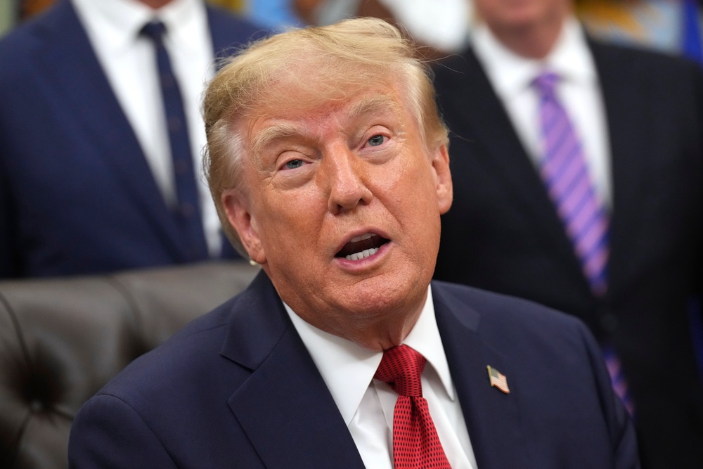President Donald Trump speaks during an event about healthcare in the Oval Office (AP) (AP)