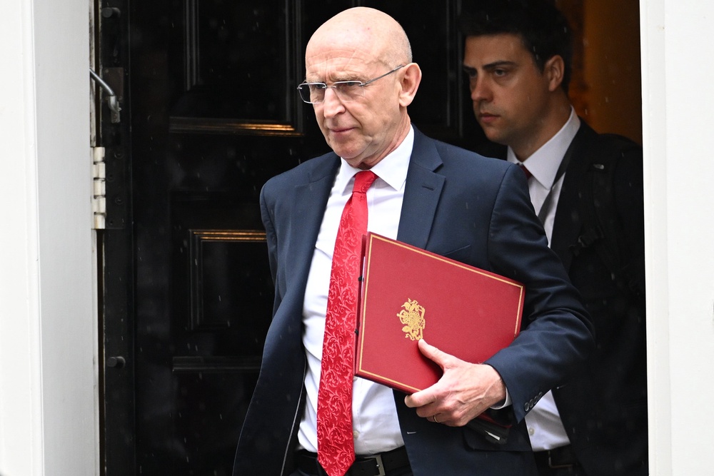Chancellor of the Exchequer John Healey departs after a weekly government cabinet meeting at Downing Street (Getty)