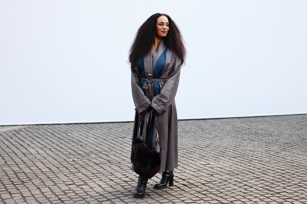 Jorja Smith arrives for the Burberry Spring/Summer 2027 collection catwalk show during London Fashion Week (Reuters)