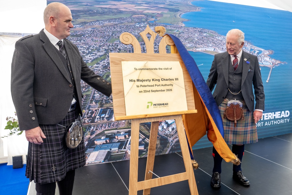 Charles unveiled a plaque to mark his visit (Jane Barlow/PA) (PA Wire)