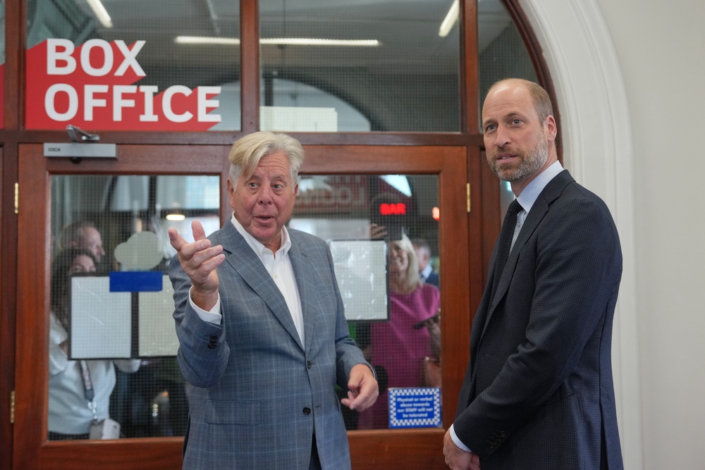 The Prince of Wales was shown round the site by ActOne director Nick Jones (Kin Cheung/PA) (PA Wire)