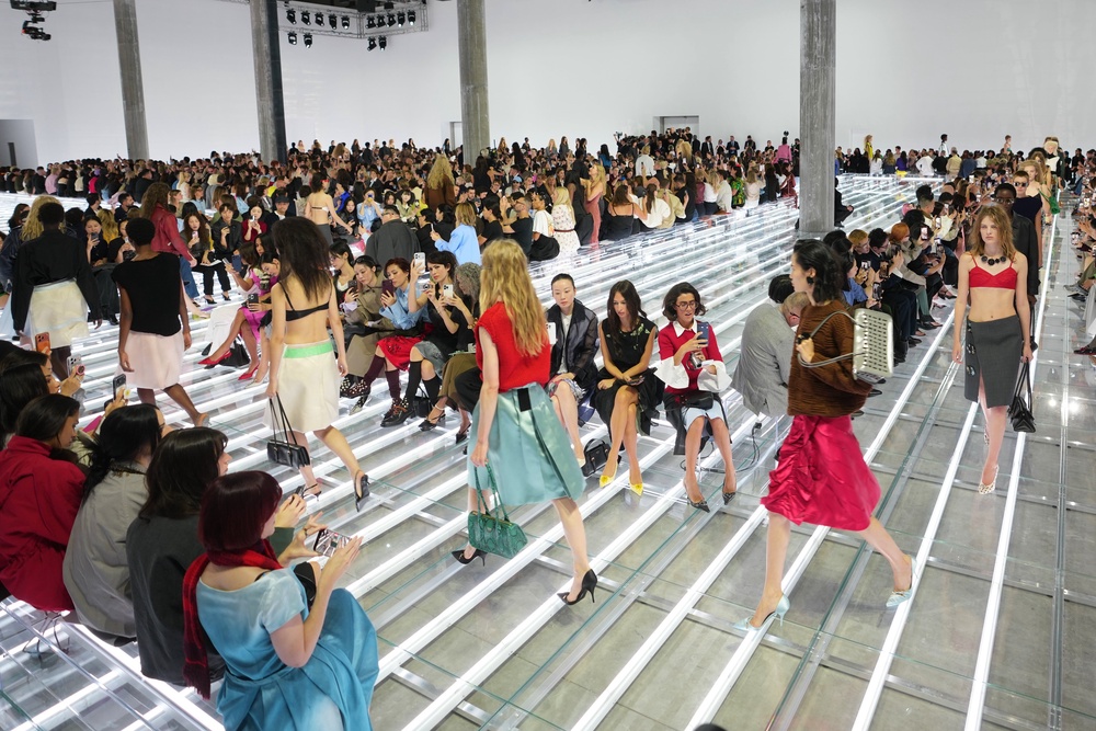 The show took place in the Deposito at Fondazione Prada (Luca Bruno/AP) (AP)