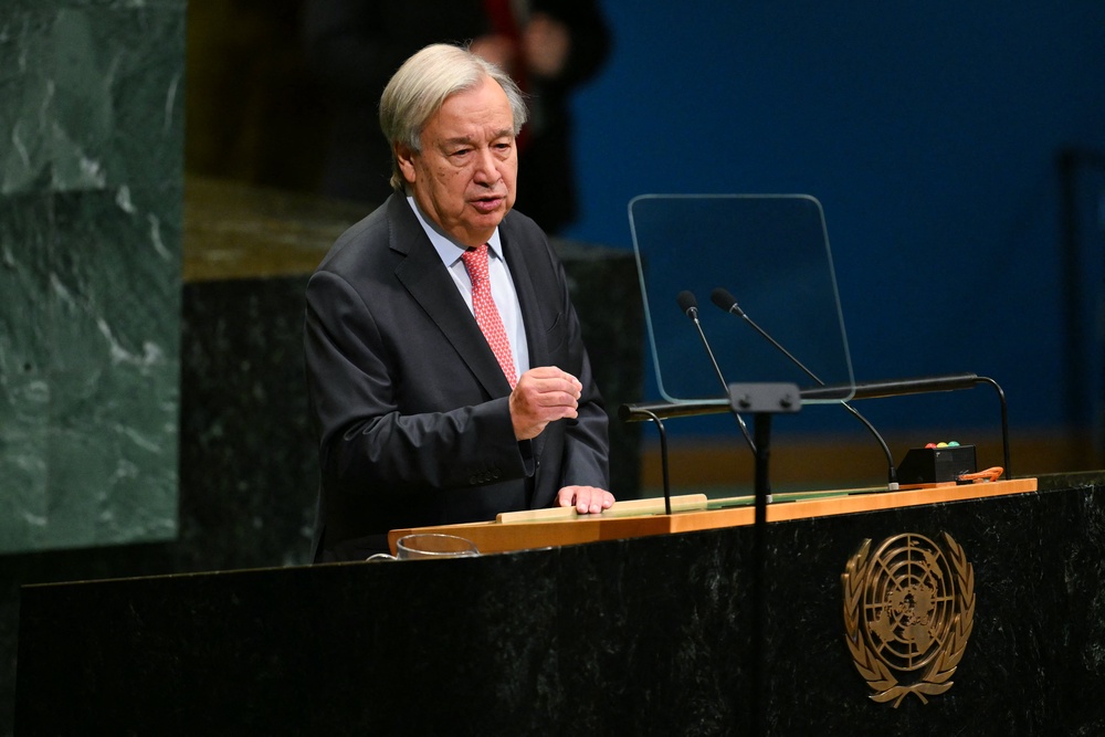 UN secretary general Antonio Guterres speaks during the 81st United Nations General Assembly (AFP/Getty)