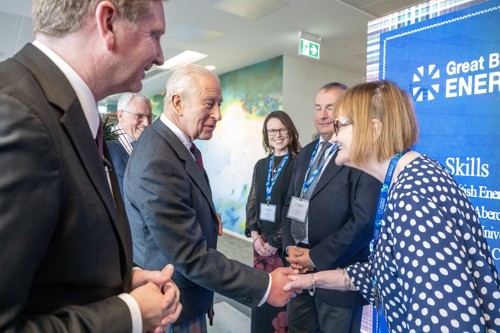 Charles met Great British Energy staff and industry representatives in Aberdeen (Lesley Martin/PA) (PA Wire)