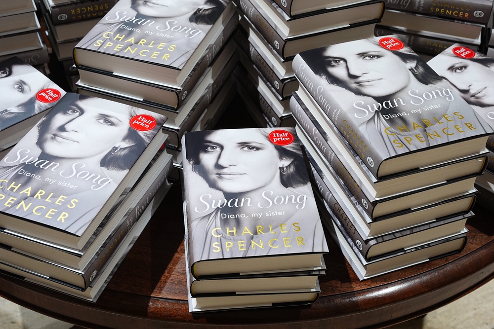 Copies of Earl Spencer’s book Swan Song: Diana, My Sister at Waterstones Piccadilly in London, as it goes on sale to the public for the first time (Aaron Chown/PA) (PA Wire)
