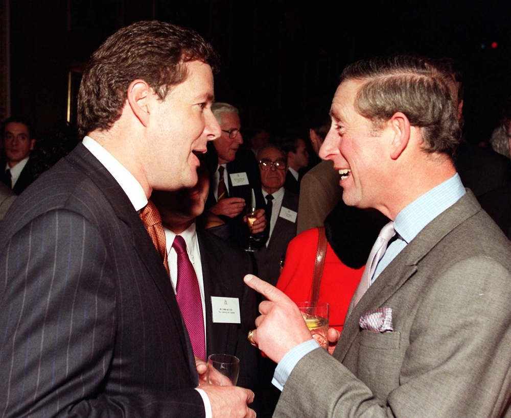 The then-Mirror editor Piers Morgan with the then-Prince of Wales at a Buckingham Palace reception for Charles’ 50th birthday in 1998 (John Stillwell/PA) (PA Archive)