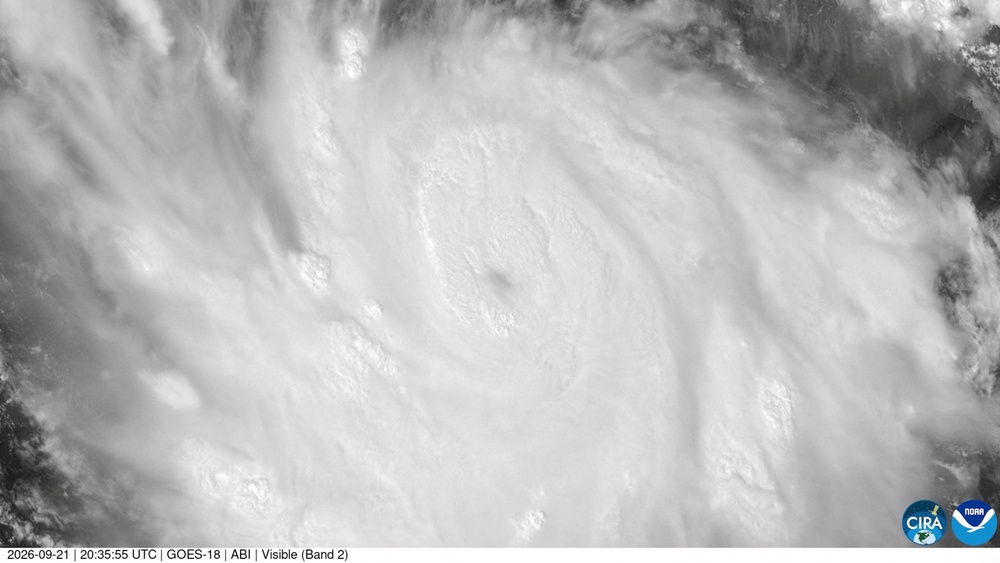 A satellite image shows Hurricane Polo intensifying near the coast of southwestern Mexico (Reuters)