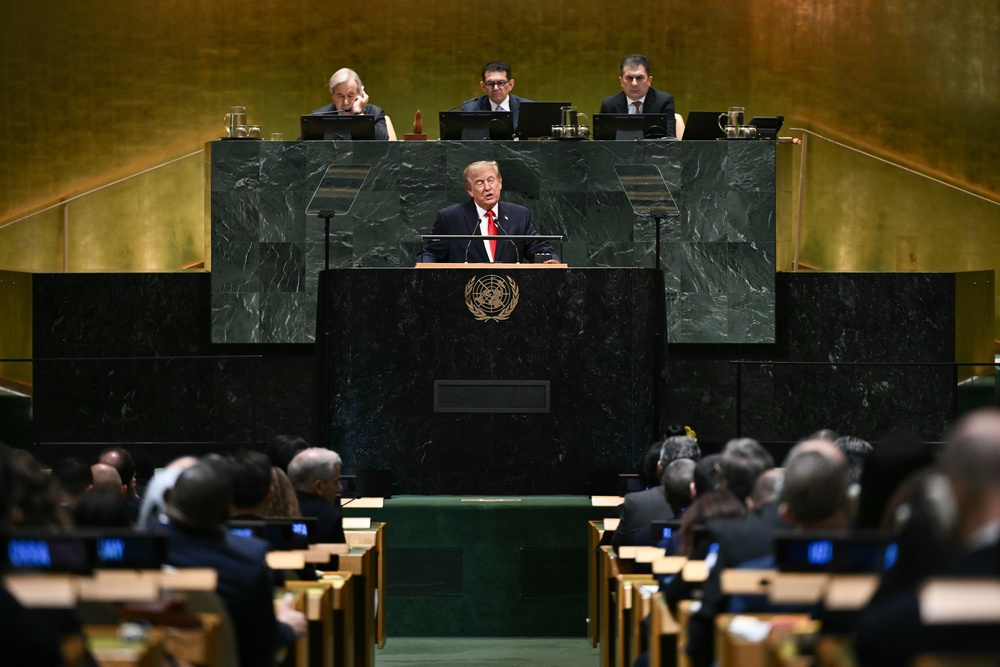 Donald Trump speaks during the United Nations General Assembly (Brendan Smialowski/AP) (AP)