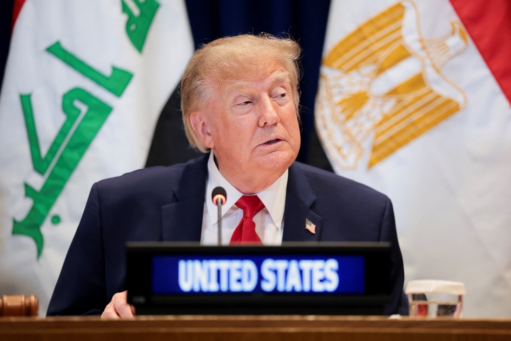Donald Trump said he faced the choice of whether to ‘annihilate’ Iran during his speech to the UN (Reuters)