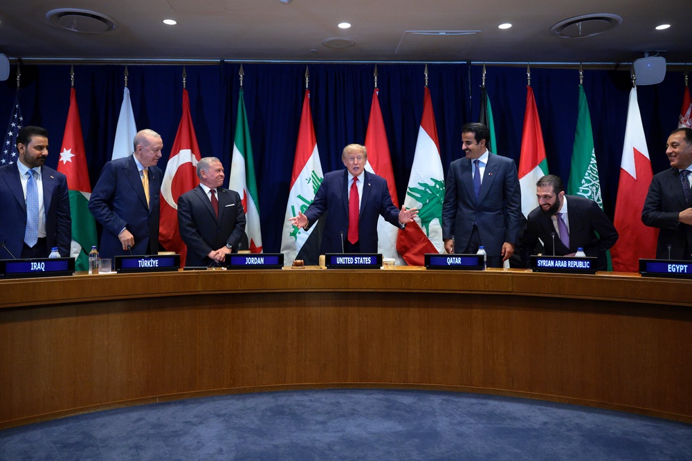 Among those taking part in the meeting are the leaders of Iraq, Jordan, Qatar and Syria (Getty)