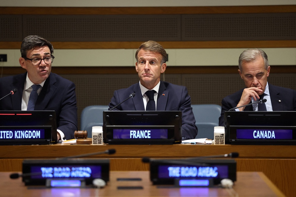 Andy Burnham attends the Middle East peace event 