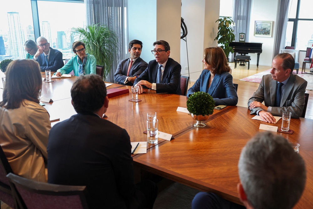 Prime Minister Andy Burnham talked about his AI plans during a meeting with business chiefs in New York (Toby Melville/PA) (PA Wire)