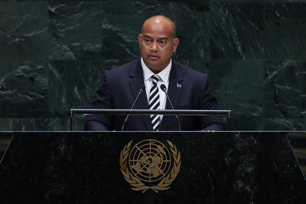 President of Naoero, David Ranibok Adeang addresses the 81st session of the United Nations General Assembly (AP)