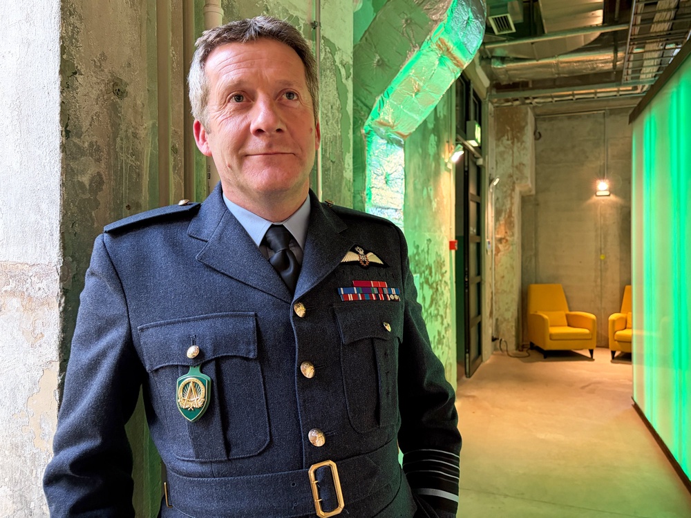 NATO Deputy Supreme Allied Commander Europe Air Chief Marshal Sir John Stringer is pictured at a security conference in Tallinn, Estonia, on Tuesday (AP)
