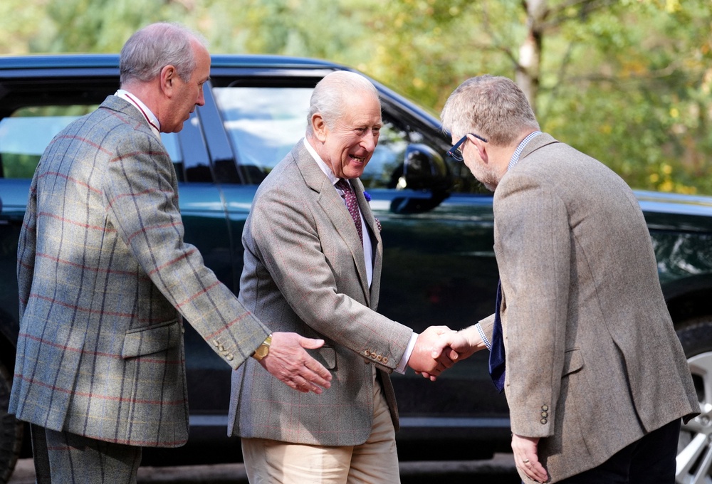 The King attended royal engagements in Scotland on Tuesday as Earl Spencer’s memoir was released to the public (Reuters)