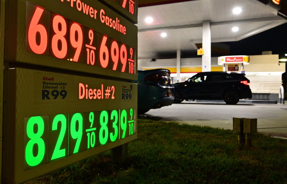 Gasoline and diesel prices are displayed at a gas station in Los Angeles, on September 22 (AFP/Getty)