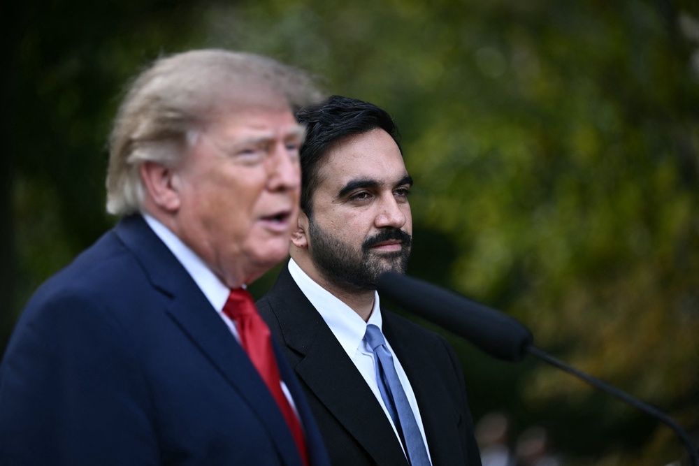 Donald Trump with New York City mayor Zohran Mamdani at a press conference on September 21, 2026 (AFP/Getty)
