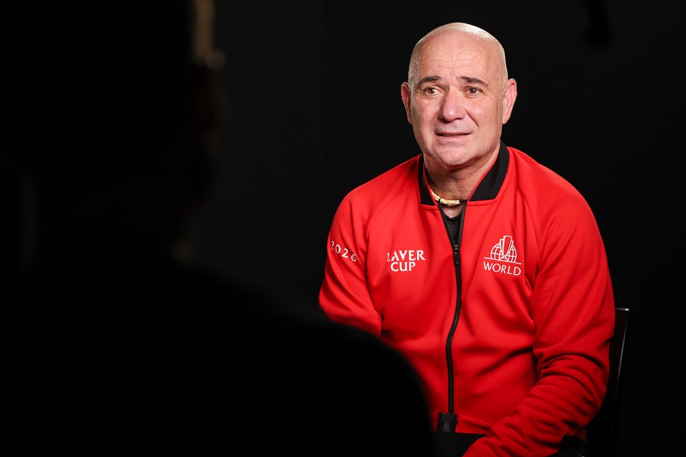 Andre Agassi captains Team World at the Laver Cup in London this weekend (Getty)