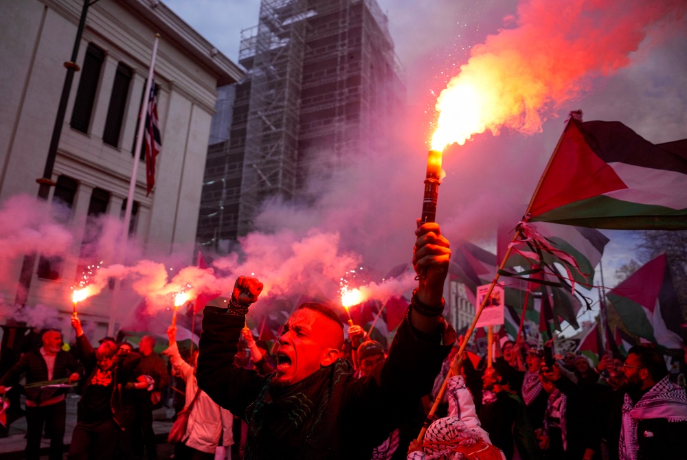 There were protests on the streets of Oslo and Udine before World Cup qualifiers between Norway and Italy and Israel last season (AFP/Getty)