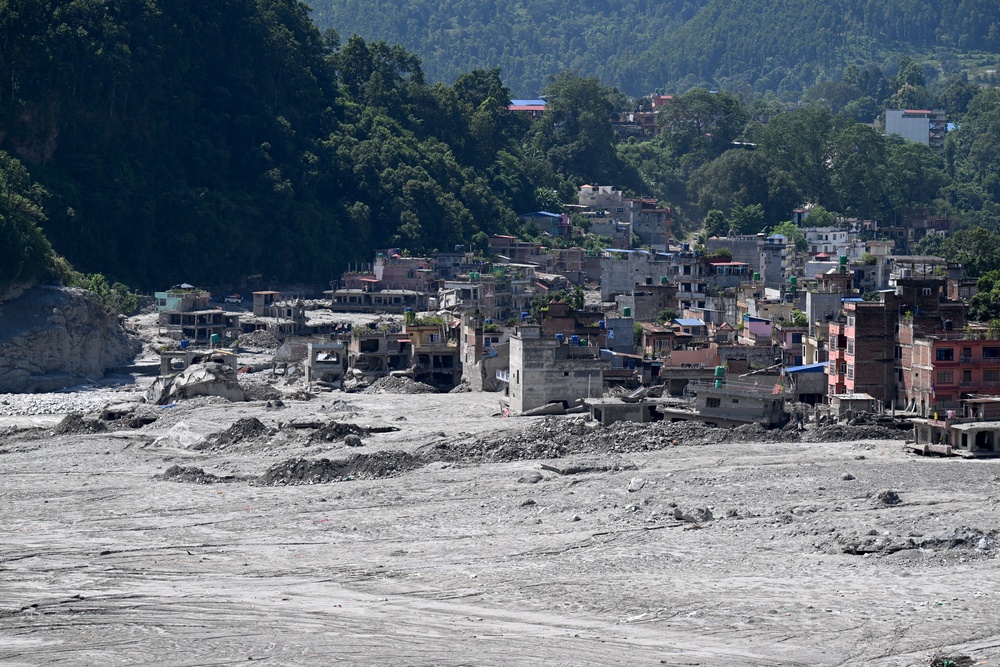 Devastation left by the flash floods in Nepal, that left more than 1,400 people dead (AFP/Getty)