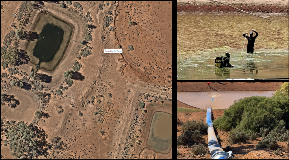 Police drained a nearby dam but to no avail (South Australian Police)