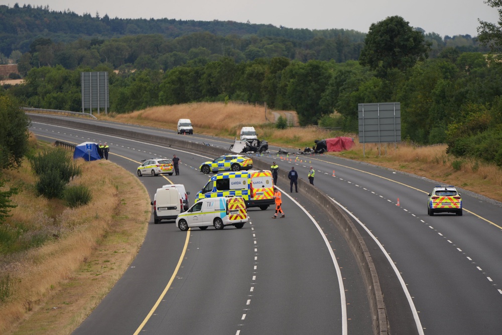 The scene of the fatal M9 crash (Niall Carson/PA) (PA Wire)