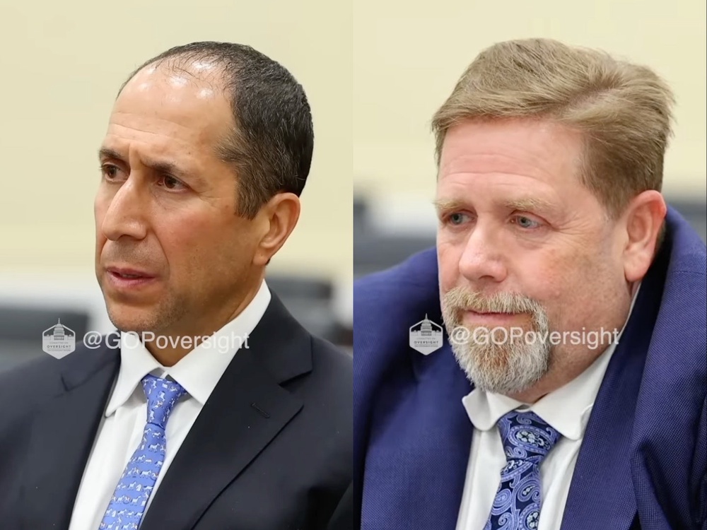 Richard Kahn (left) and Darren Indyke (right) denied having any knowledge of Epstein’s crimes during their testimony to the House Oversight committee earlier this year (House Oversight Committee)