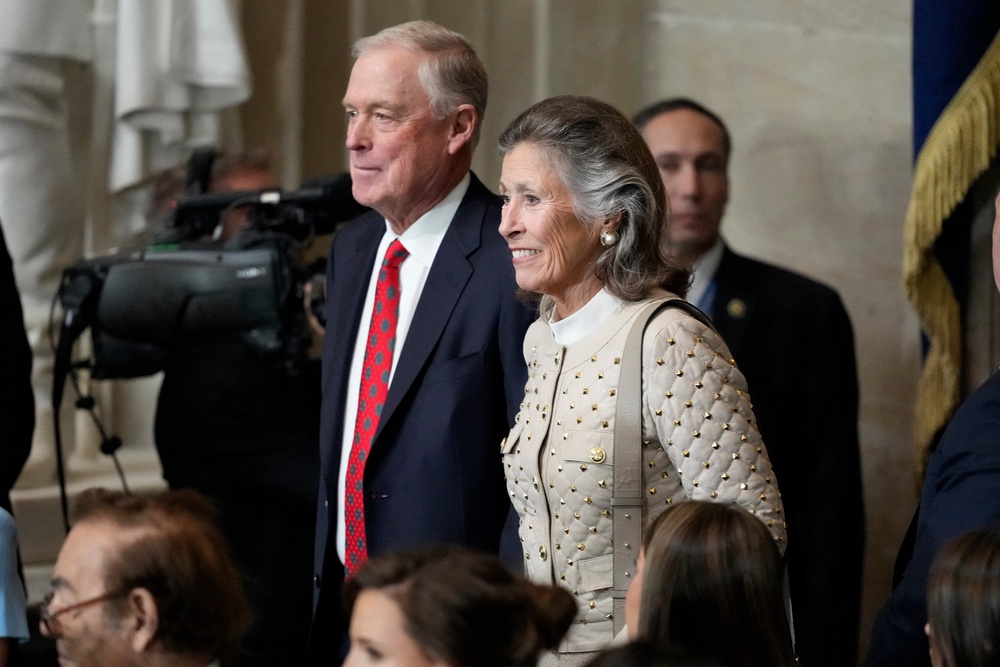 Former Vice President Dan Quayle and his wife Marilyn arrive for Donald Trump’s second inauguration ceremony on January 20 last year (AFP via Getty Images)