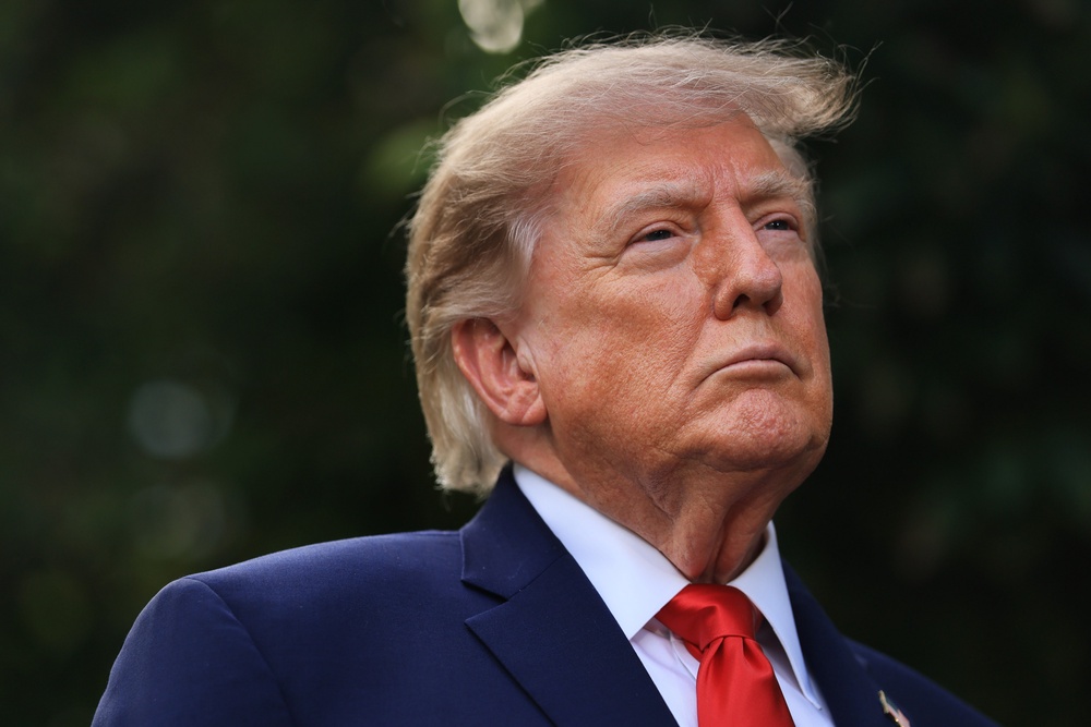 Mentions of Trump’s name per hour on conservative podcasts have declined nearly 70 percent from the height of the 2024 election, according to a new report (Getty Images)