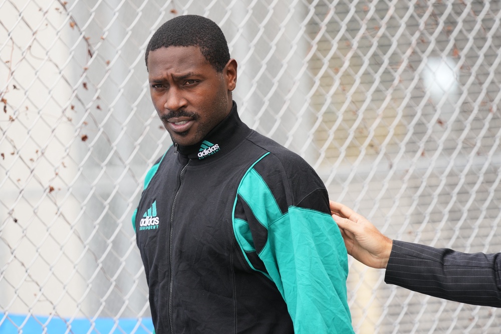 Antonio Brown after being released from the Turner Guilford Knight Correctional Center, Nov. 13, 2025, in Miami (AP)