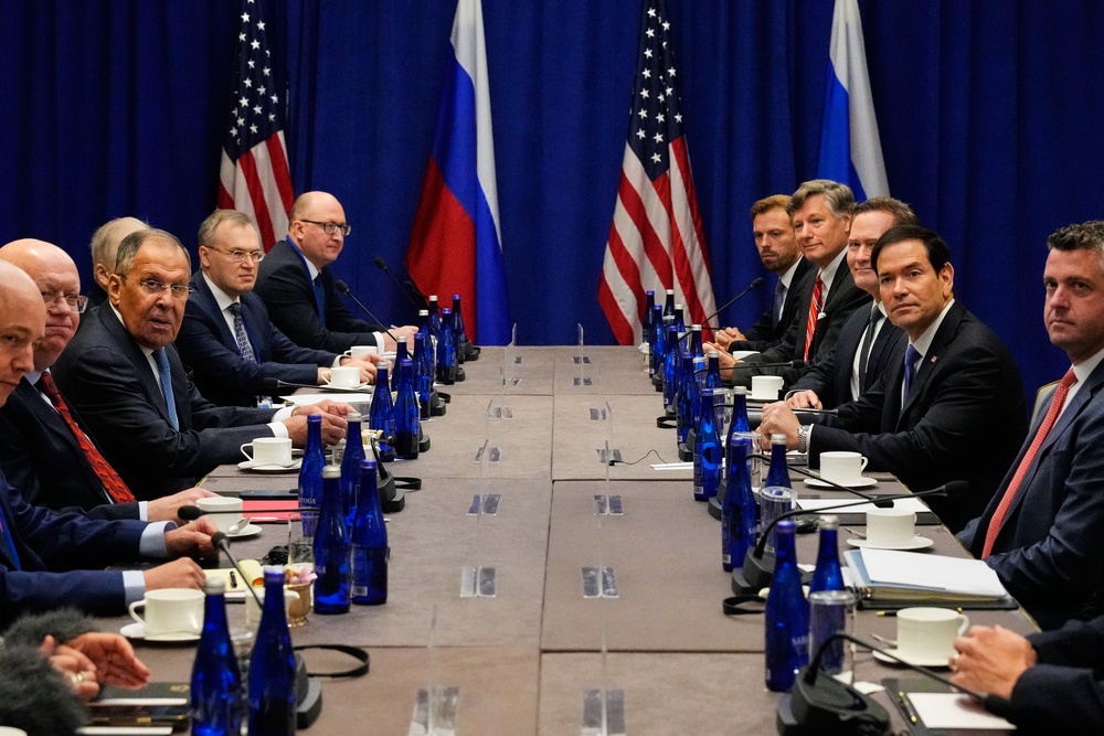 The US secretary state met with his Russian counterpart Sergei Lavrov on the sidelines of the United Nations General Assembly (Yuki Iwamura/AP) (AP)