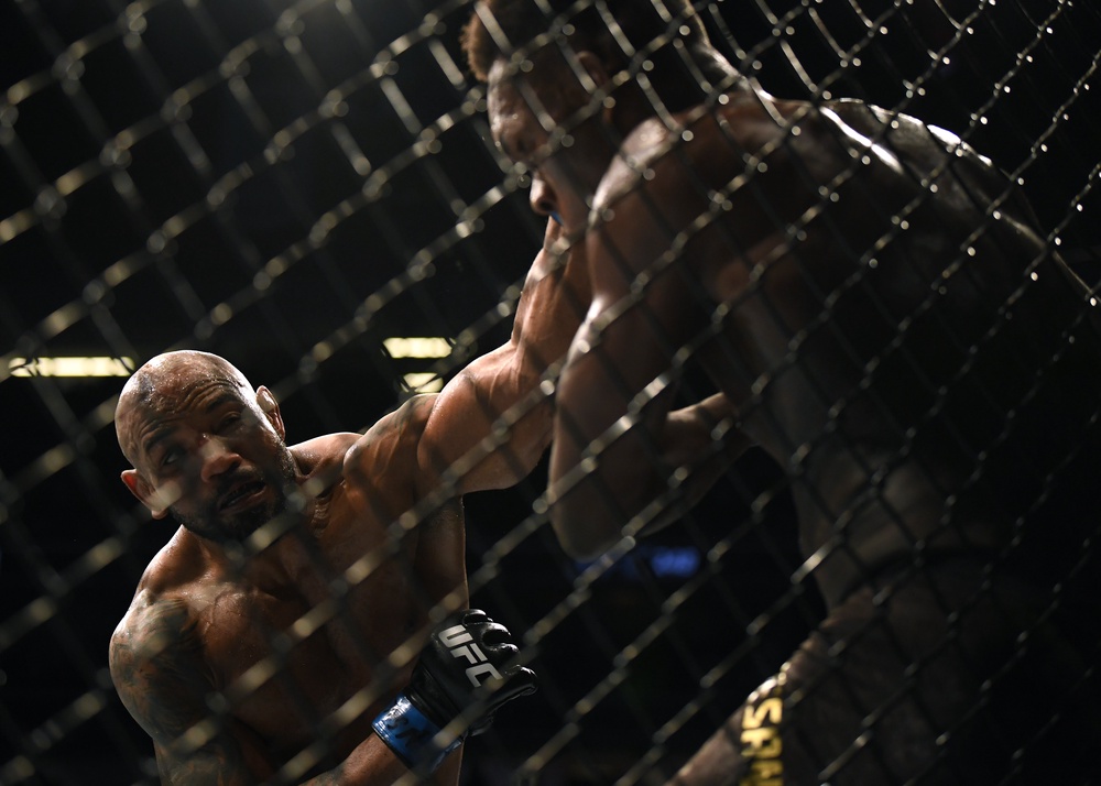 Yoel Romero during a 2020 title shot in the UFC (Getty)