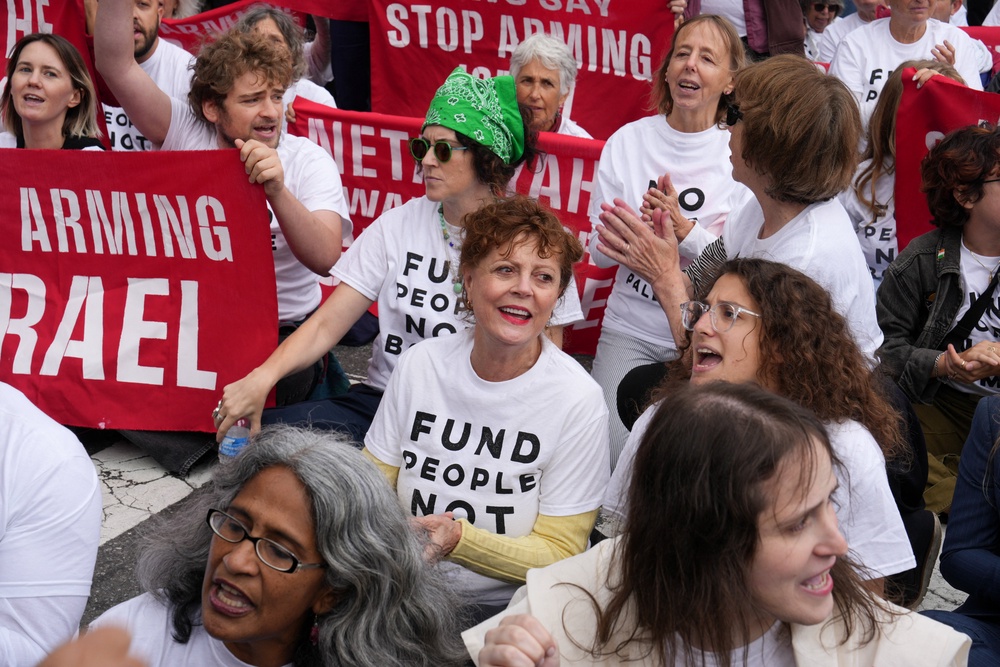 Susan Sarandon was among those who attended and was detained (Reuters)