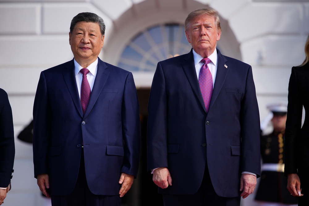 CNN and MS NOW both said their reporters were denied access to cover Xi’s arrival Thursday night at the North Portico of the White House, despite a federal judge temporarily reversing Trump’s ban on the outlets covering such events (Getty Images)